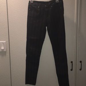 Black pinstripe pants.